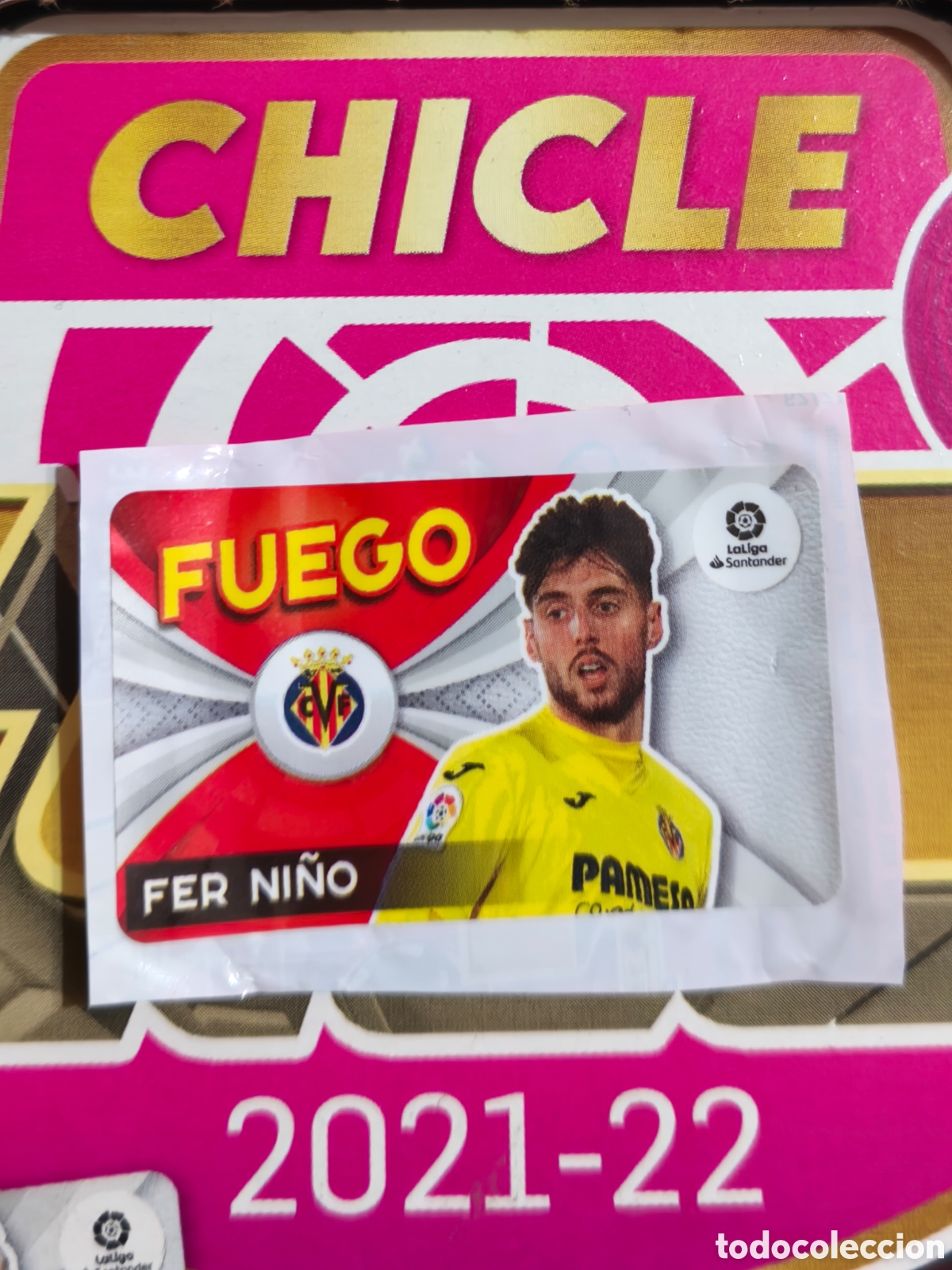 Cromos de f&uacute;tbol: Fer Ni&ntilde;o FUEGO chicle liga este 21/22 Villarreal