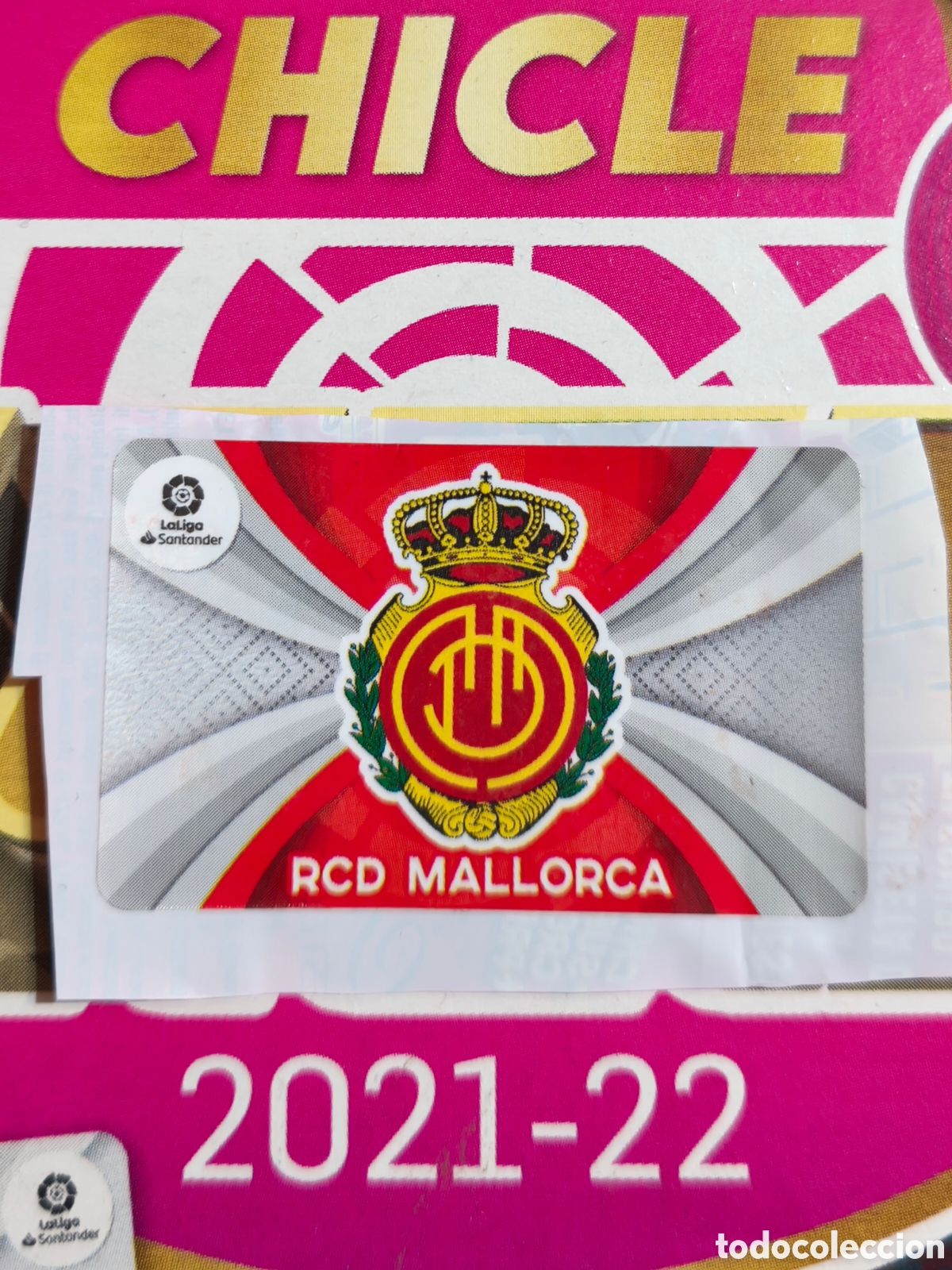 Cromos de f&uacute;tbol: Escudo Real Mallorca chicle liga este 21/22