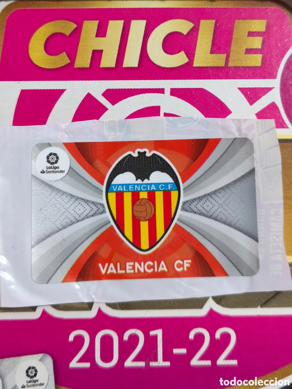 Cromos de f&uacute;tbol: Escudo Valencia chicle liga este 21/22