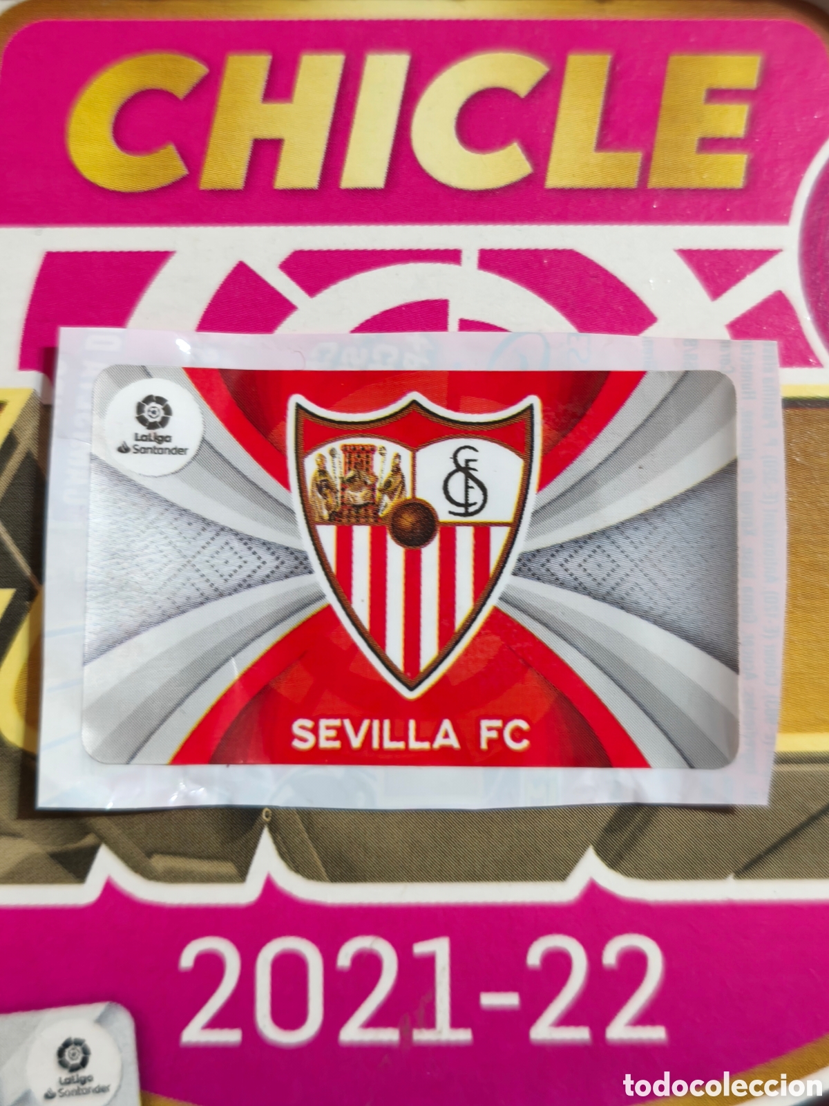 Cromos de f&uacute;tbol: Escudo Sevilla chicle liga este 21/22