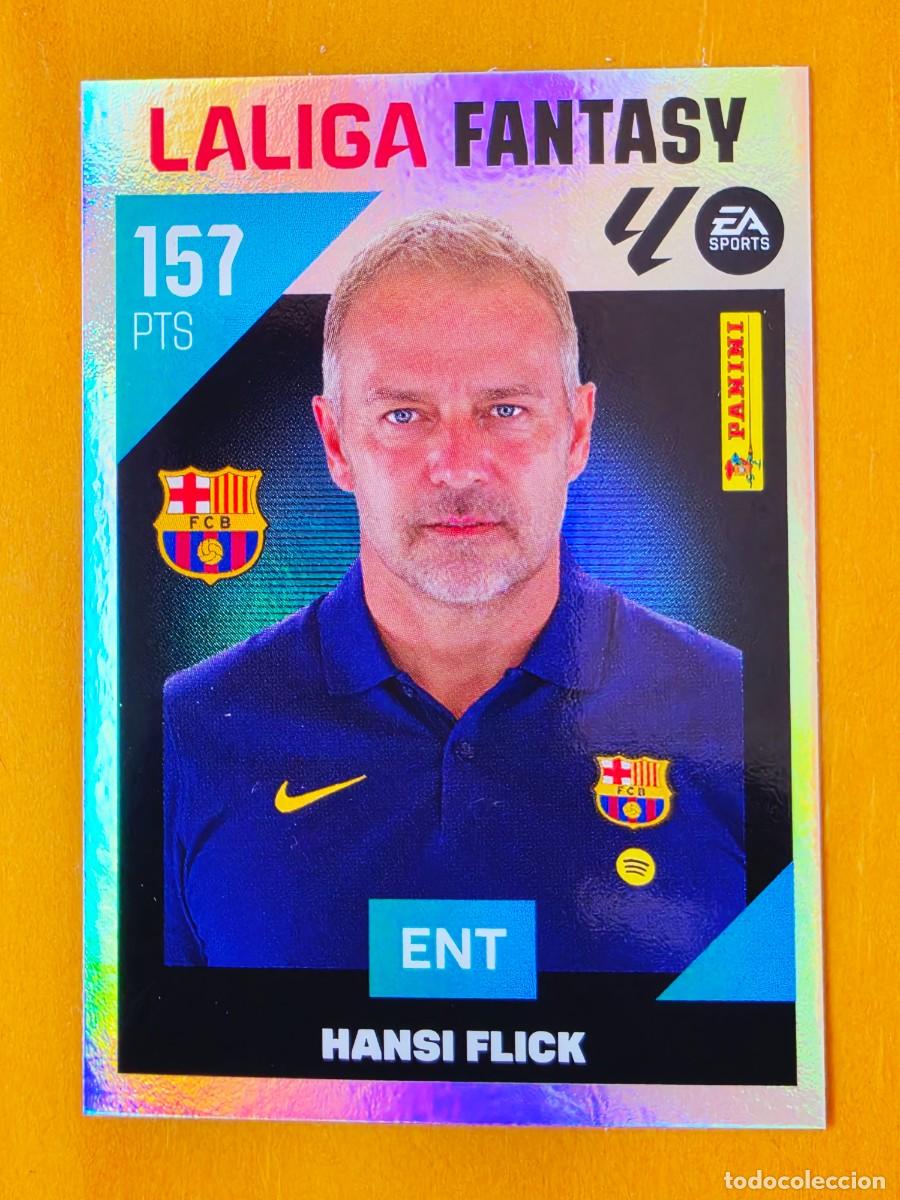 Cromos de f&uacute;tbol: 1 Hansi Flick, FC Barcelona, 157 pts, LaLiga Fantasy, Panini Ediciones Liga Este 2026 2027 26 27