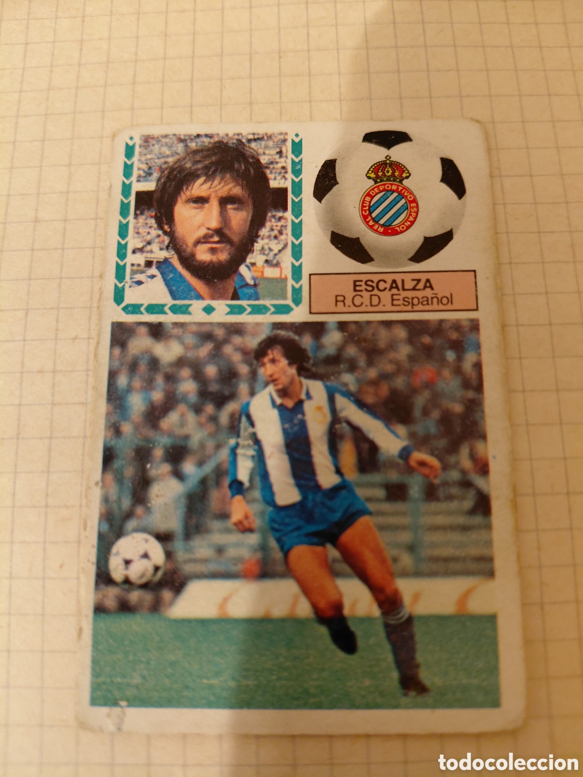 Cromos de f&uacute;tbol: ESCALZA, LIGA ESTE 83 84, R C D ESPA&Ntilde;OL, NUNCA PEGADO