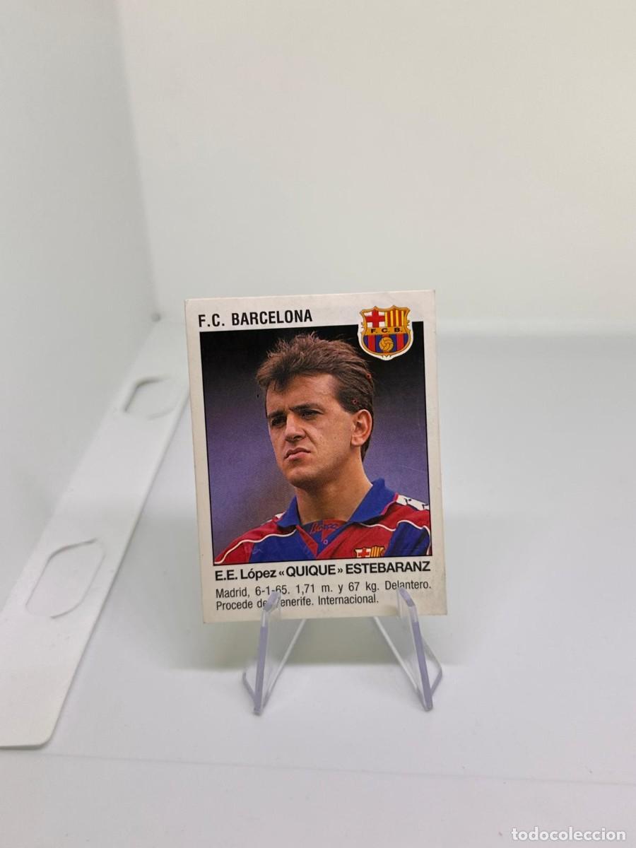 Cromos de f&uacute;tbol: Quique 373 Fichaje FC Barcelona Panini Futbol 93 94 1993 1994 sin pegar