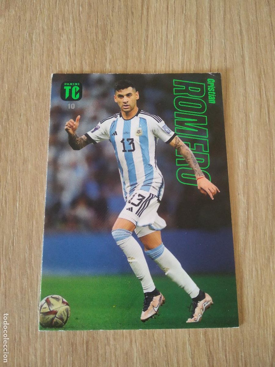 Cromos de f&uacute;tbol: 10 CRISTIAN ROMERO ARGENTINA CROMO TARJETA FUTBOL PANINI TOP CLASS 2023