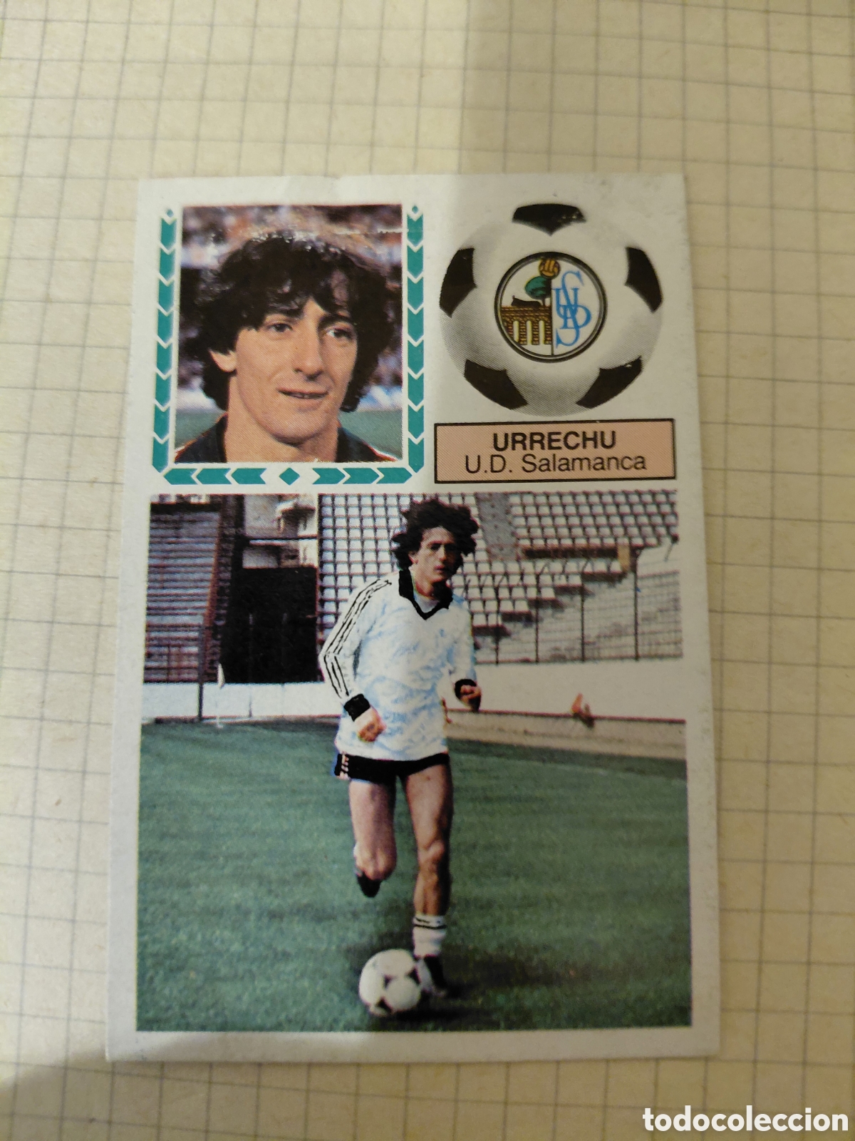 Cromos de f&uacute;tbol: URRECHU, ULTIMOS FICHAJES 16, U. D. SALAMANCA. LIGA ESTE 83 84, DESPEGADO