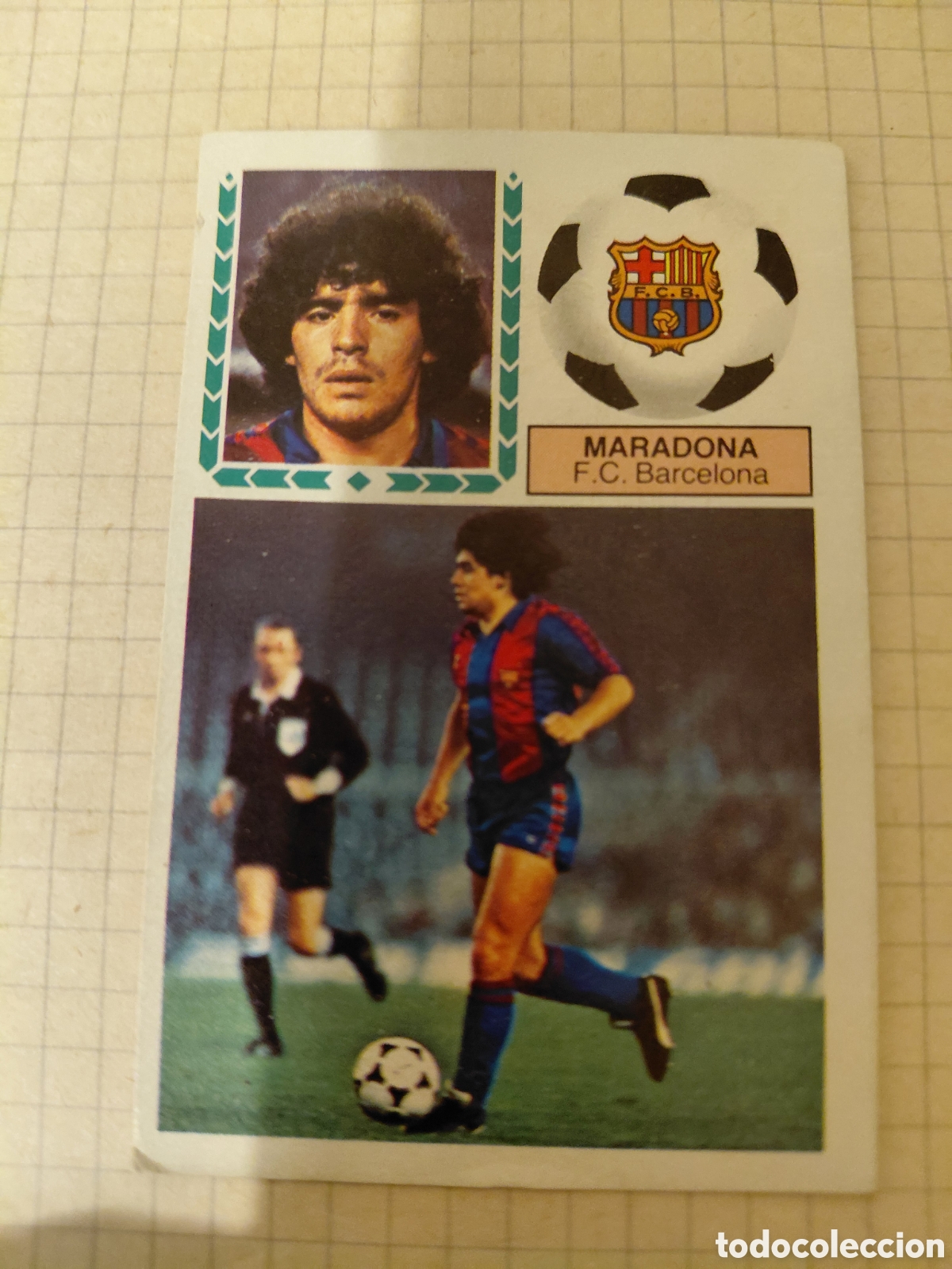 Cromos de f&uacute;tbol: MARADONA. F. C. BARCELONA, LIGA ESTE 83 84, DESPEGADO.