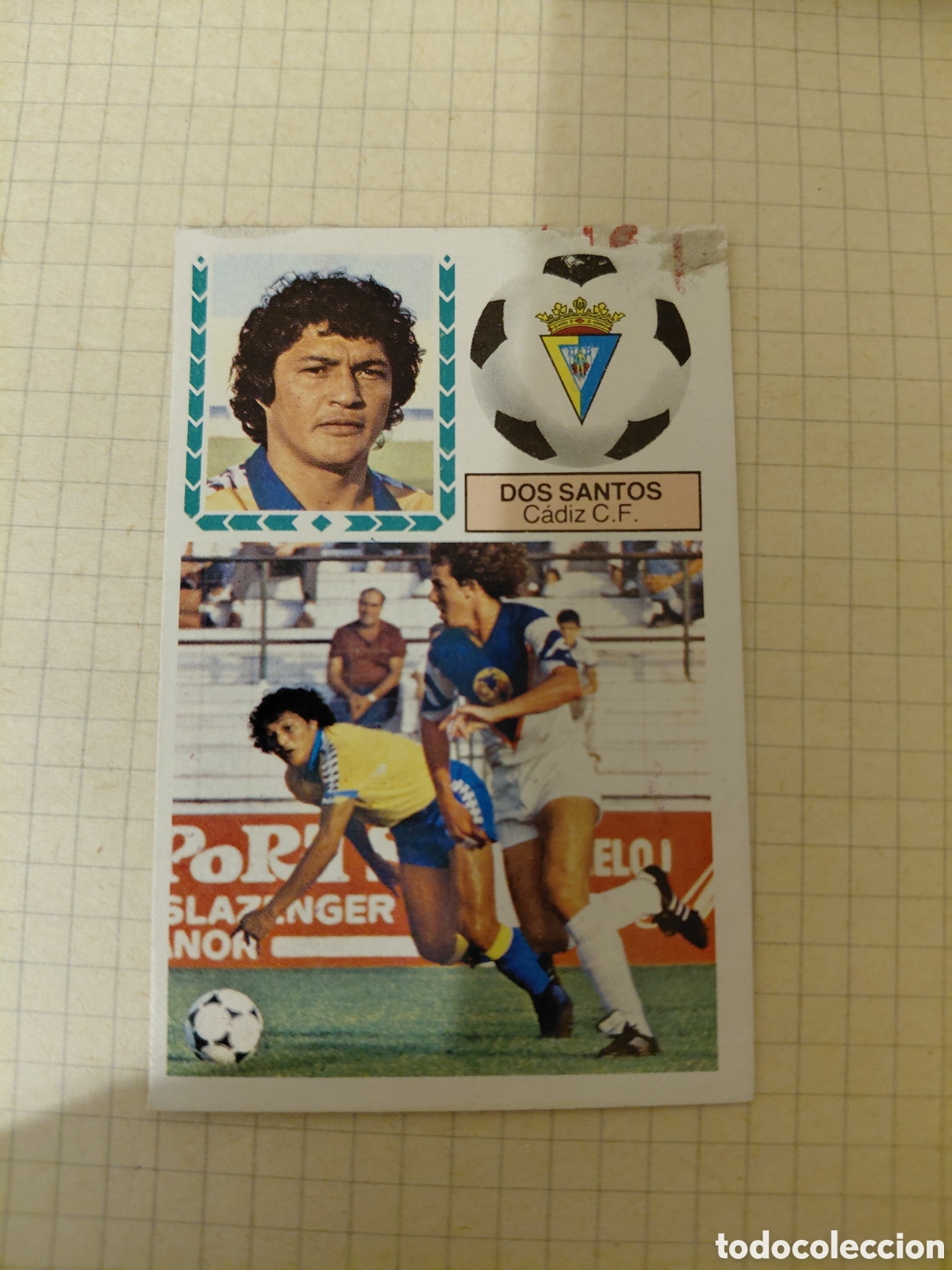 Cromos de f&uacute;tbol: DOS SANTOS. CADIZ C. F. LIGA ESTE 83 84. DESPEGADO. MUY DIFICIL.