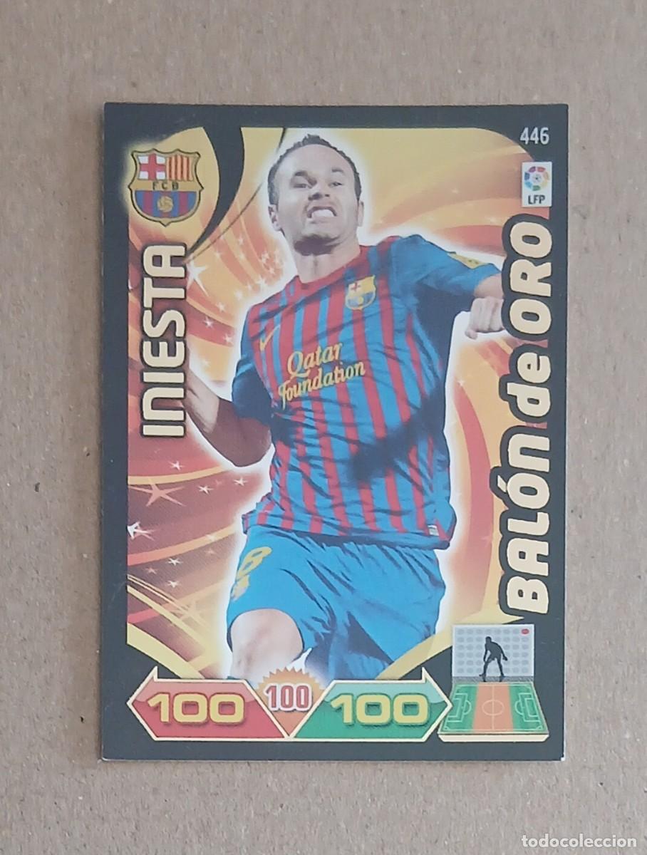 Figurine di Calcio: CROMO n&ordm; 446 INIESTA BARCELONA BAL&Oacute;N DE ORO ADRENALYN XL 2011-2012 DE PANINI. Buen estado.
