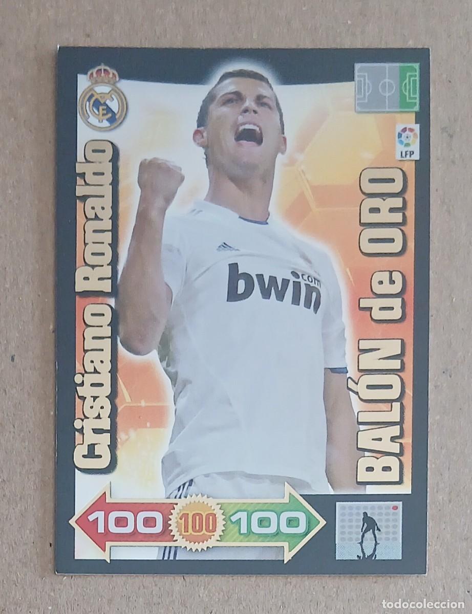 Fu&szlig;ball-Sticker: CROMO de CRISTIANO RONALDO REAL MADRID BAL&Oacute;N DE ORO ADRENALYN XL 2010-2011 DE PANINI. Buen estado.