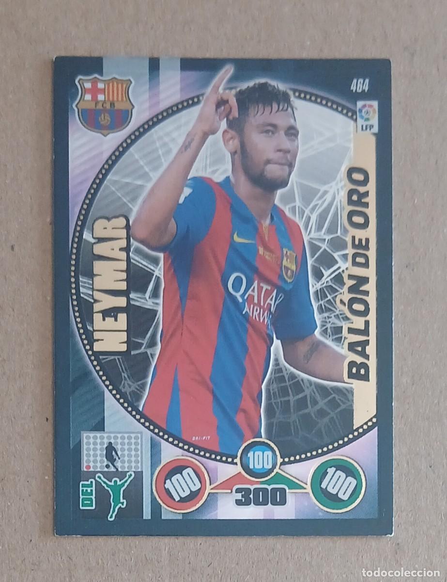 Cromos de f&uacute;tbol: CROMO n&ordm; 464 NEYMAR BARCELONA BAL&Oacute;N DE ORO ADRENALYN XL 2014-2015 DE PANINI. Buen estado.