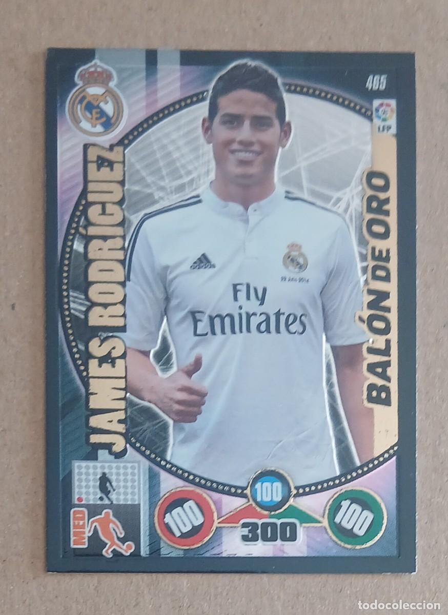 Cromos de f&uacute;tbol: CROMO n&ordm; 465 JAMES RODR&Iacute;GUEZ REAL MADRID BAL&Oacute;N DE ORO ADRENALYN XL 2014-2015 DE PANINI. Buen estado.