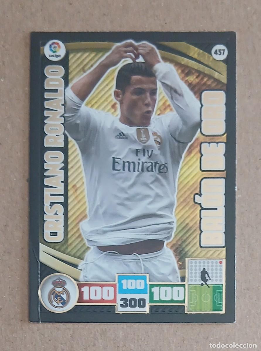 Cromos de f&uacute;tbol: CROMO n&ordm; 457 CRISTIANO RONALDO BAL&Oacute;N DE ORO ADRENALYN XL 2015-2016 DE PANINI. Buen estado.