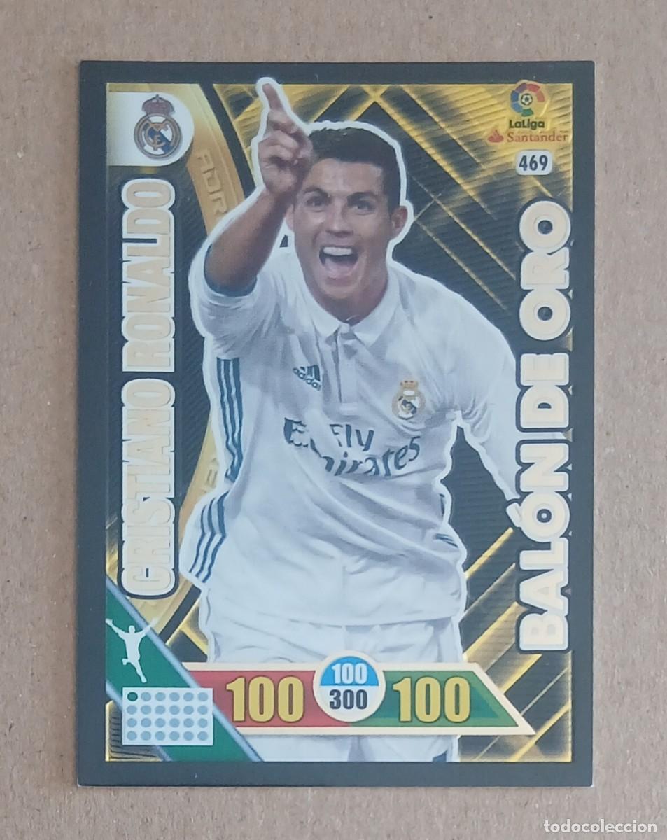 Cromos de f&uacute;tbol: CROMO n&ordm; 469 CRISTIANO RONALDO BAL&Oacute;N DE ORO ADRENALYN XL 2016-2017 DE PANINI. Buen estado.