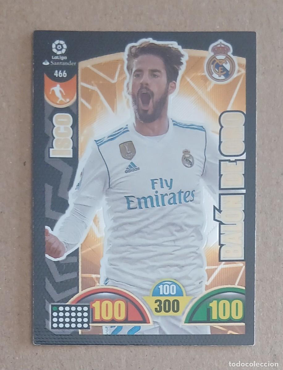 Cromos de f&uacute;tbol: CROMO n&ordm; 466 ISCO REAL MADRID BAL&Oacute;N DE ORO ADRENALYN XL 2017-2018 DE PANINI. Buen estado.
