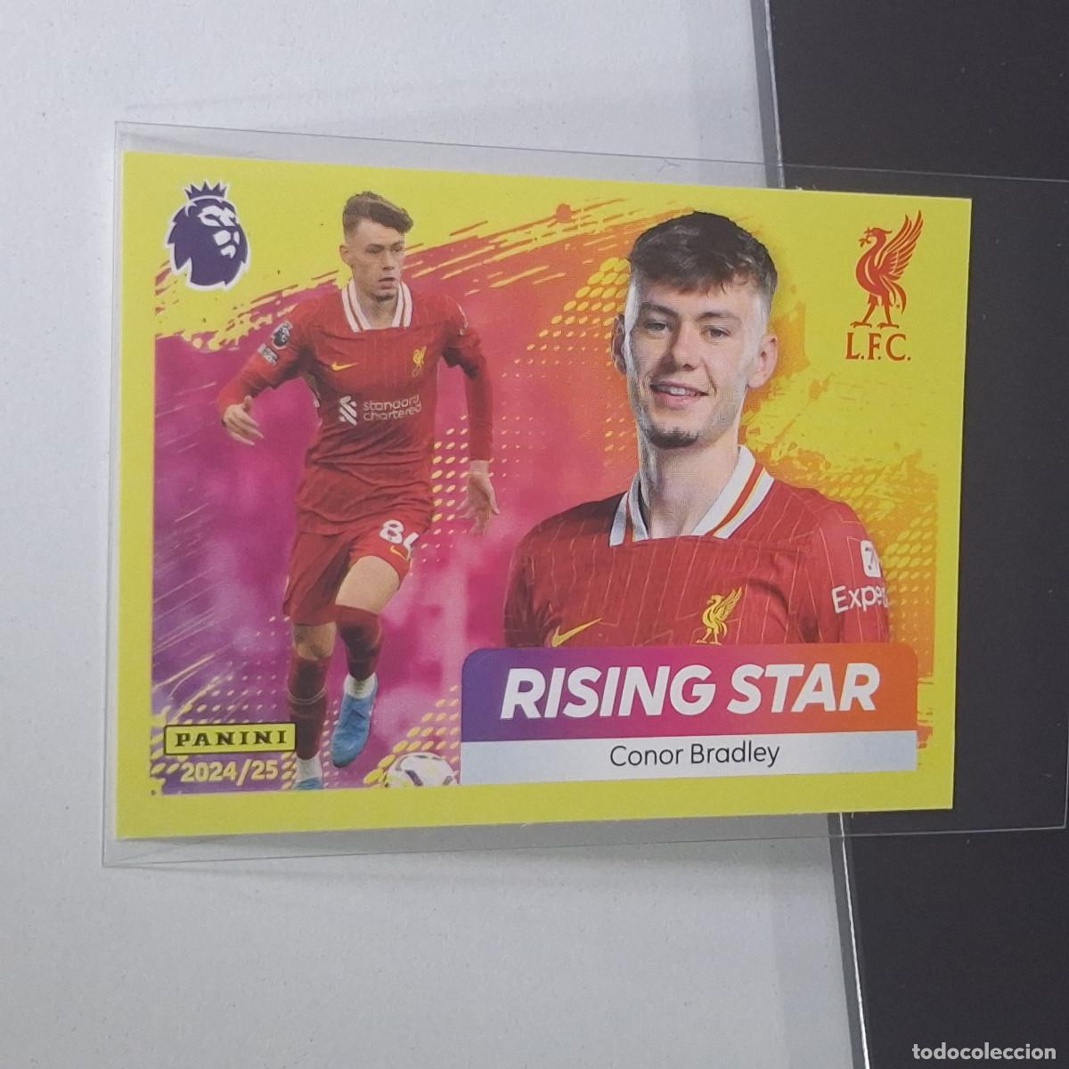 Cromos de f&uacute;tbol: B57 398 CONOR BRADLEY RISING STAR LIVERPOOL STICKER PANINI PREMIER LEAGUE 24 25 2024 2025