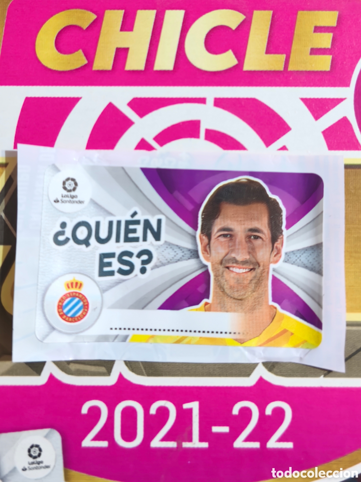 Cromos de f&uacute;tbol: Diego L&oacute;pez &iquest;QUI&Eacute;N ES? chicle liga este 21/22 Espanyol