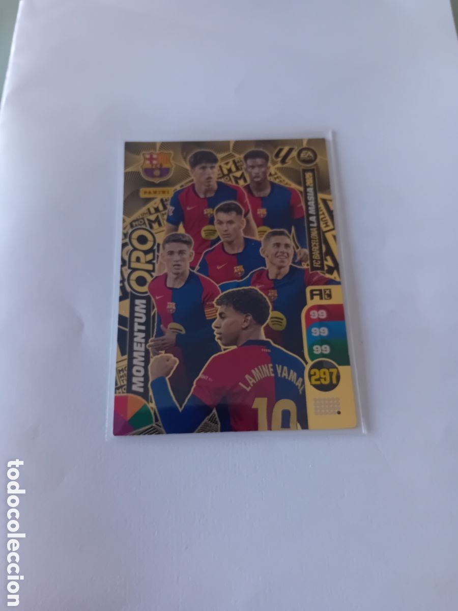 Cromos de f&uacute;tbol: Momentum Oro La Masia 2025 Lamine Yamal Barcelona 24 25 2024 2025 Adrenalyn XL Panini