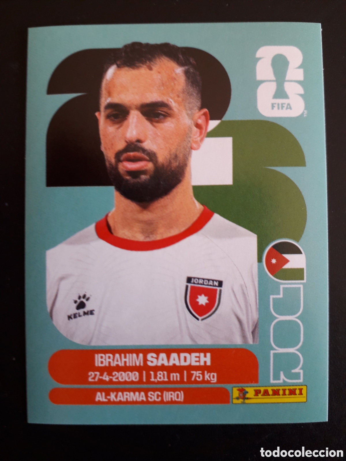 Cromos de f&uacute;tbol: SAADEH JORDANIA JOR 9 MUNDIAL F&Uacute;TBOL 2026 FIFA WORLD CUP PANINI SIN PEGAR PEDIDO M&Iacute;NIMO 3&euro;.