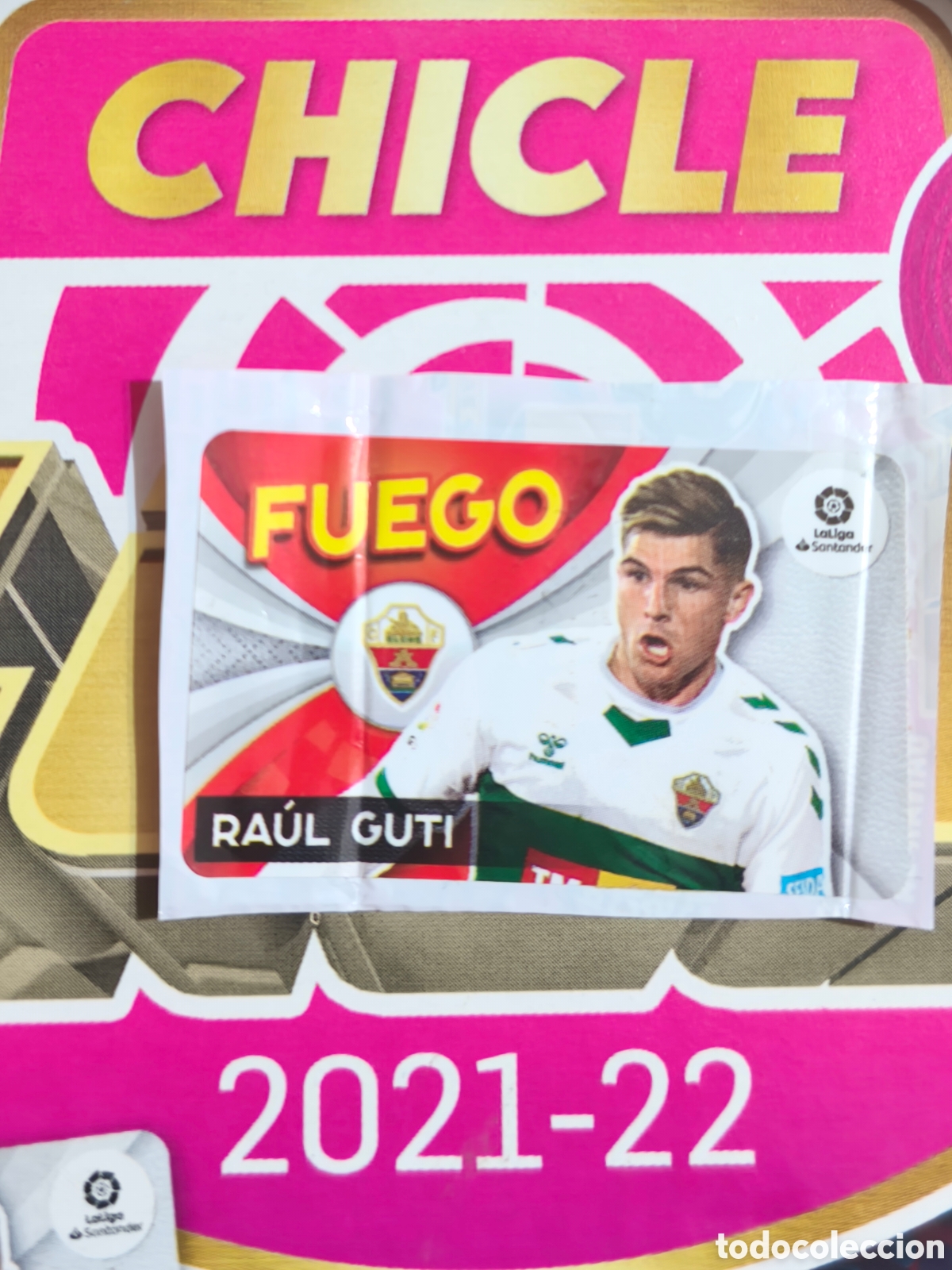 Cromos de f&uacute;tbol: Ra&uacute;l Guti FUEGO chicle liga este 21/22 Elche