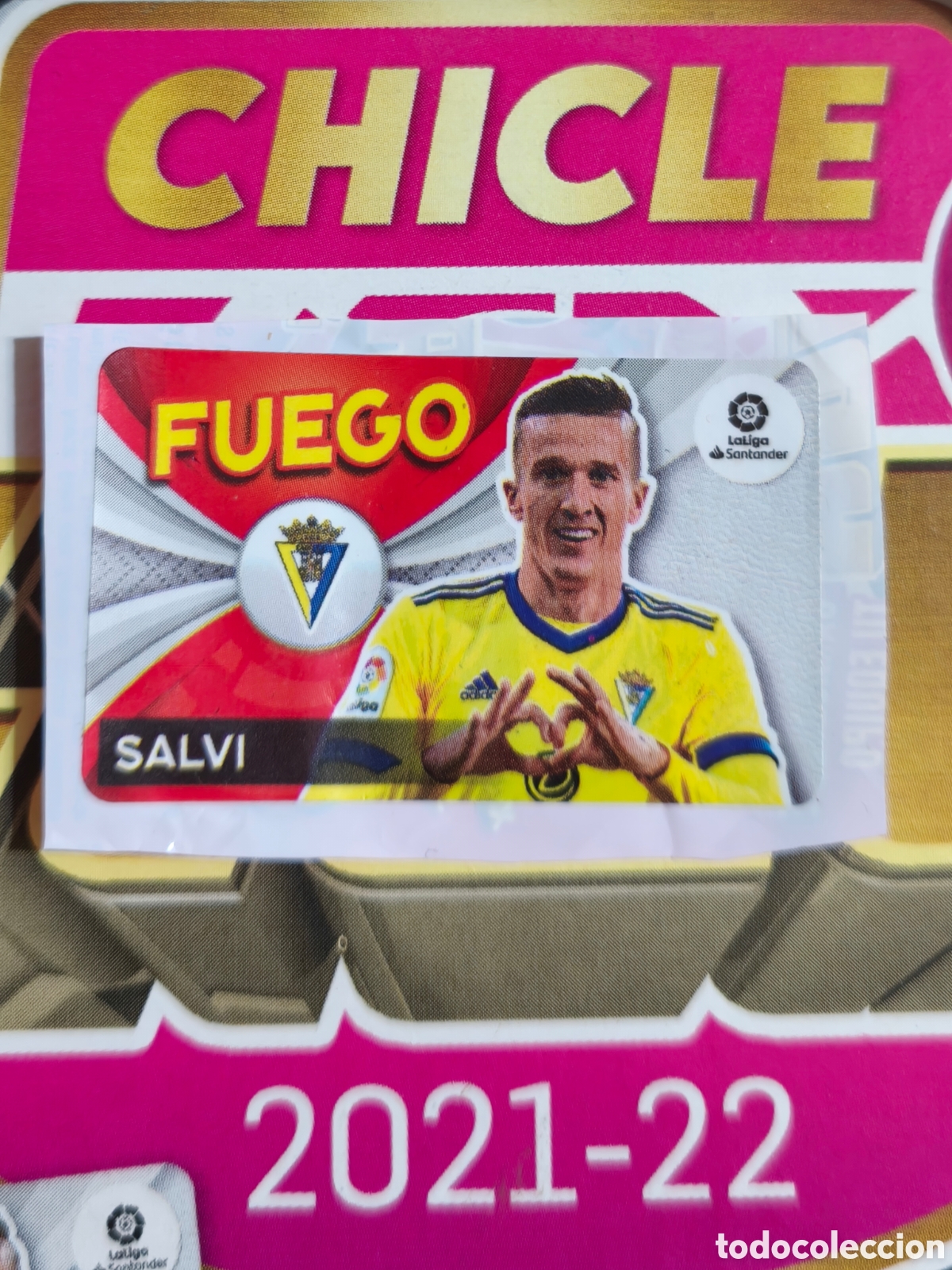 Cromos de f&uacute;tbol: Salvi FUEGO chicle liga este 21/22 C&aacute;diz