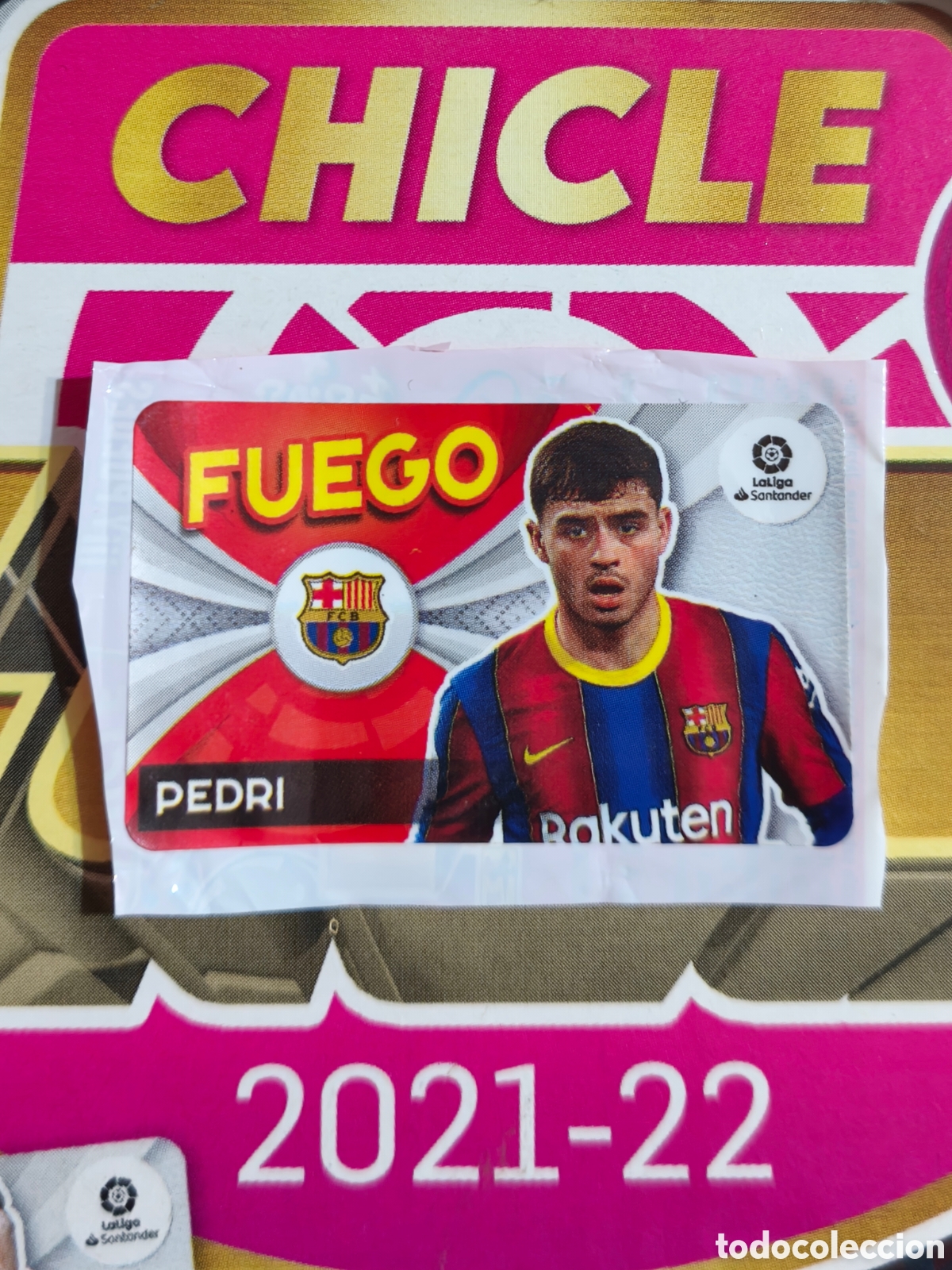 Football Stickers: Pedri FUEGO chicle liga este 21/22 Barcelona
