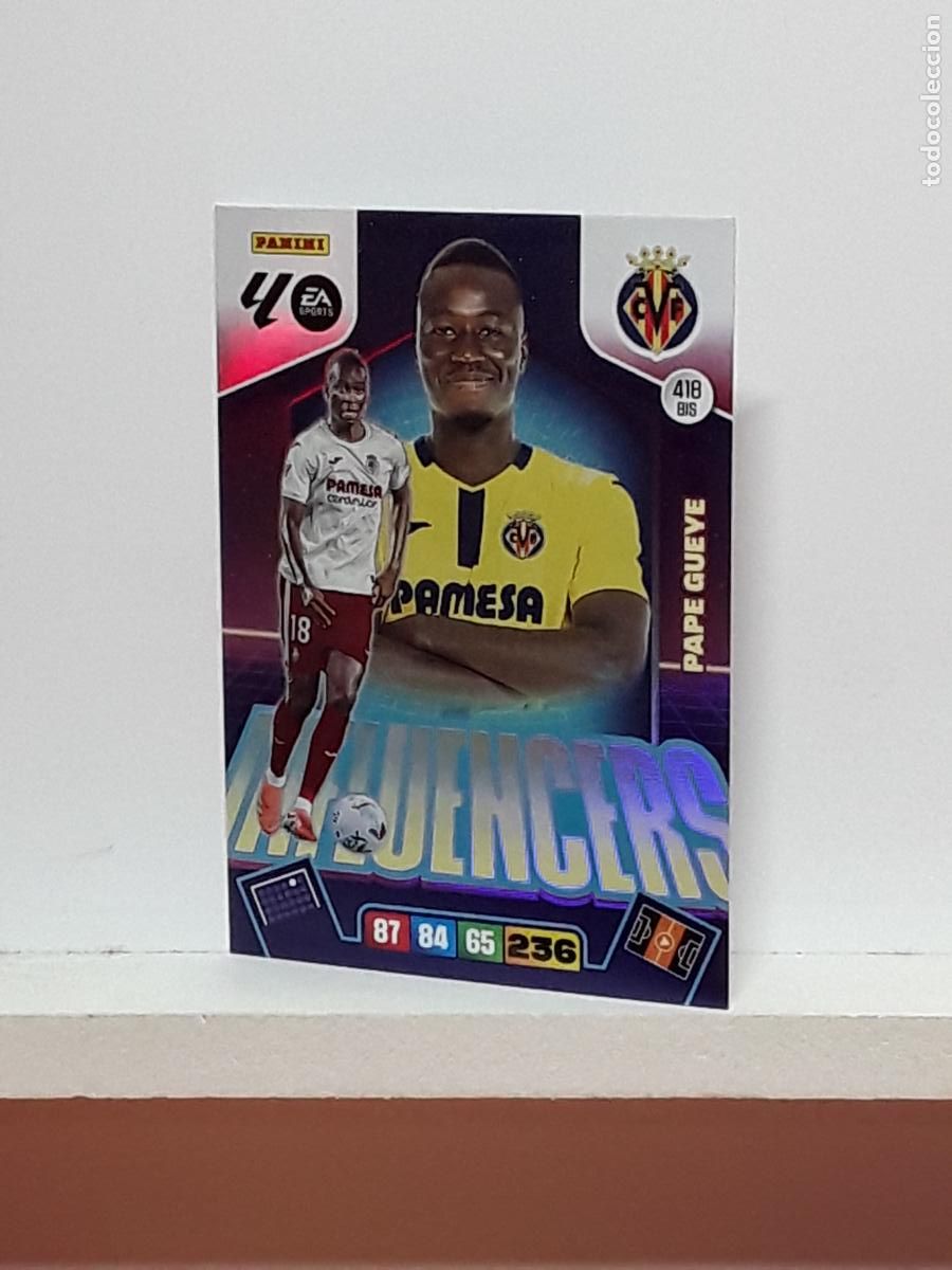 Cromos de f&uacute;tbol: ADRENALYN 2025 2026 25 26 ALBUM PANINI LIGA N 418BIS 418 BIS VILLARREAL LIMITADA PAPE GUEYE