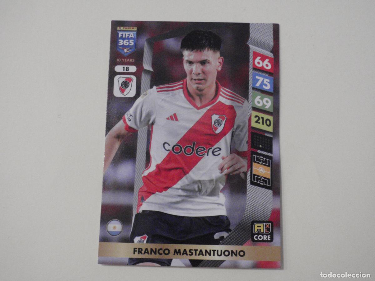 Cromos de f&uacute;tbol: 18 MASTANTUONO River Plate. ROOKIE. Trading Card ADRENALYN XL FIFA 365. 2024 2025 PANINI. 24 25