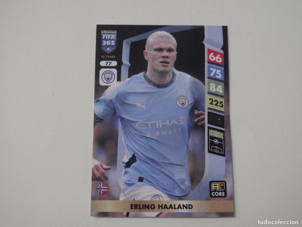 Cromos de f&uacute;tbol: 77 HAALAND City. Trading Card ADRENALYN XL FIFA 365. 2024 2025 PANINI. 24 25