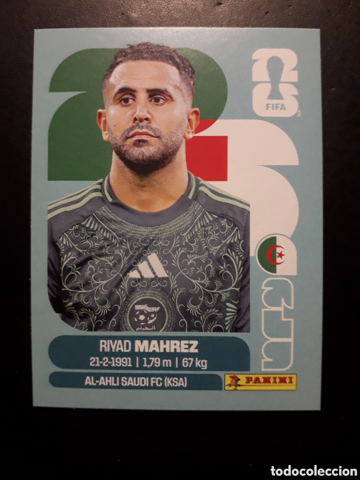 Figurine di Calcio: MAHREZ ARGELIA ALG 15 MUNDIAL F&Uacute;TBOL 2026 FIFA WORLD CUP PANINI SIN PEGAR PEDIDO M&Iacute;NIMO 3&euro;