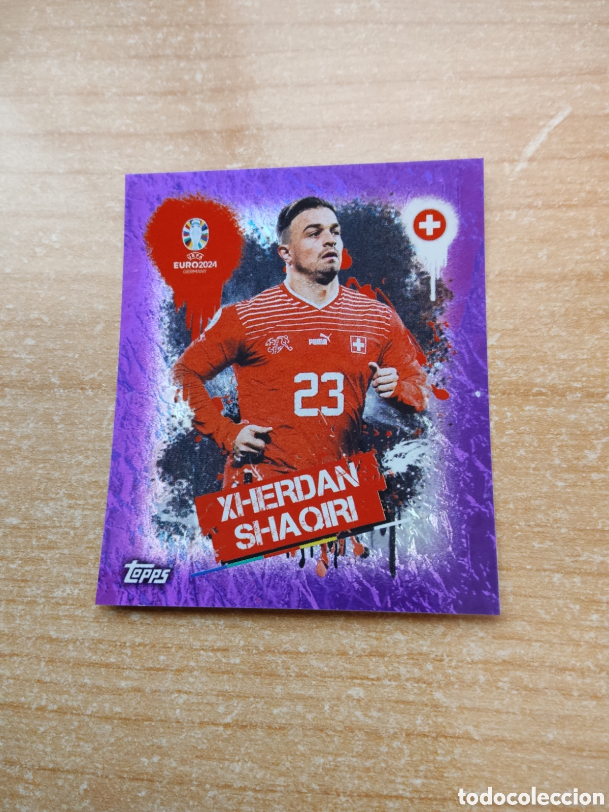 Cromos de f&uacute;tbol: 3 SHAQIRI LILA SUIZA EURO 2024 TOPPS