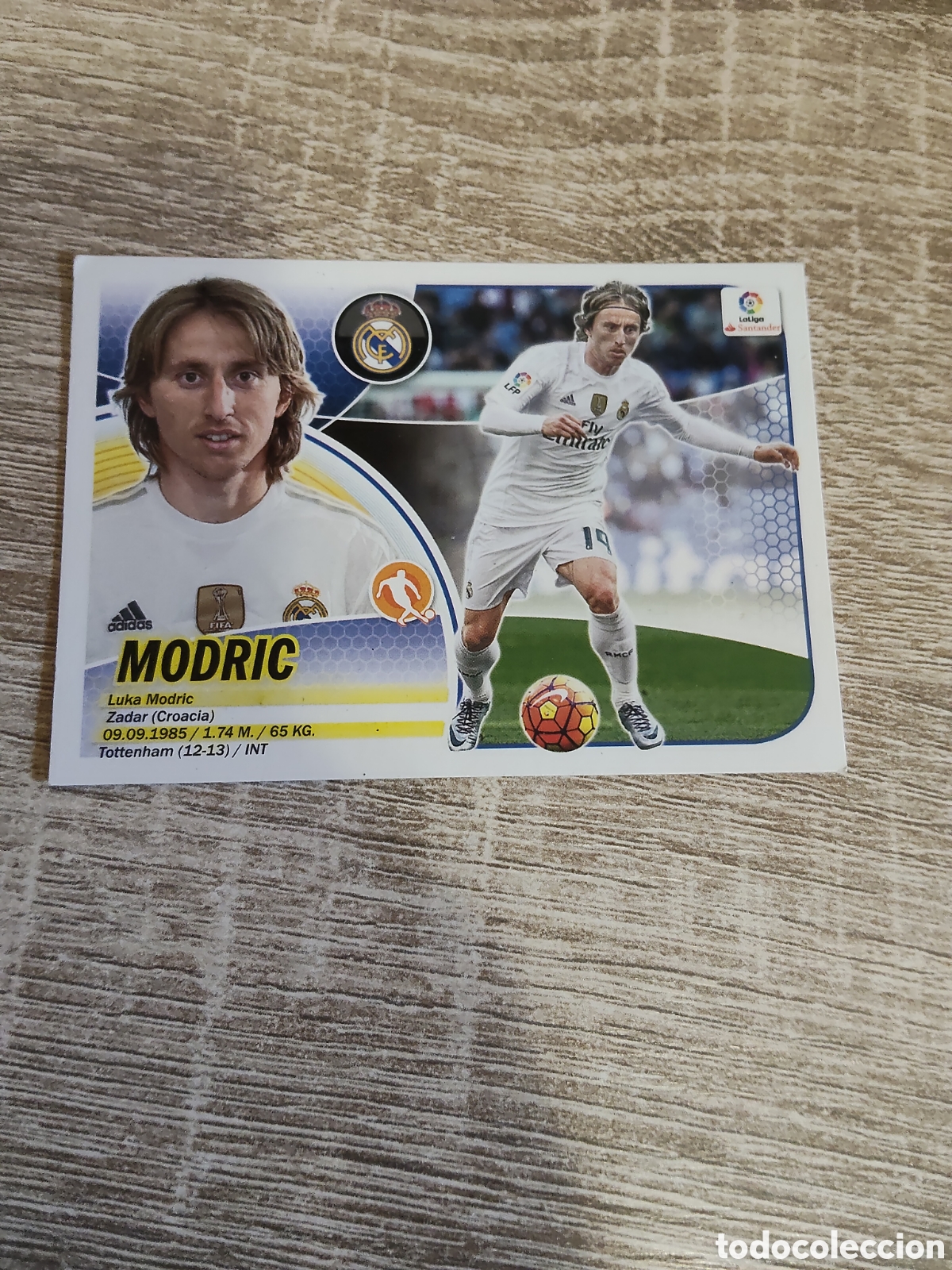 Cromos de f&uacute;tbol: Modric logo Santander Real Madrid liga 2016 2017 16 17 ediciones este