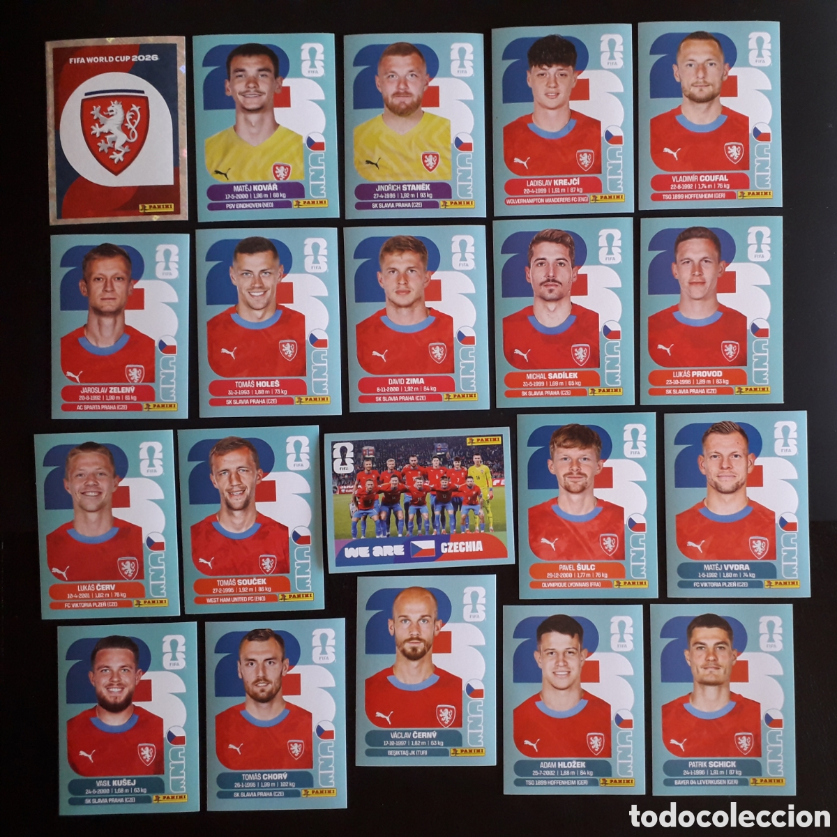 Cromos de f&uacute;tbol: 20 CROMOS REP&Uacute;BLICA CHECA EQUIPO COMPLETO MUNDIAL F&Uacute;TBOL 2026 FIFA WORLD CUP PANINI SIN PEGAR