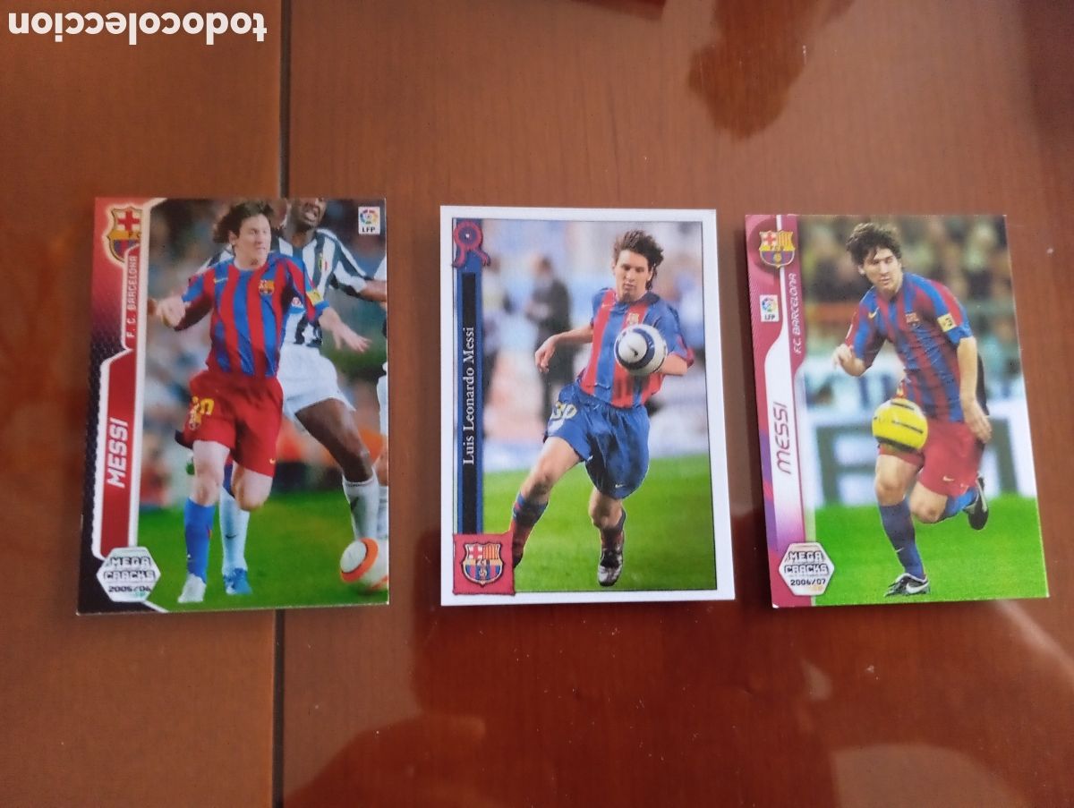 Cromos de f&uacute;tbol: Cromos Messi megacraks . 3 cromos