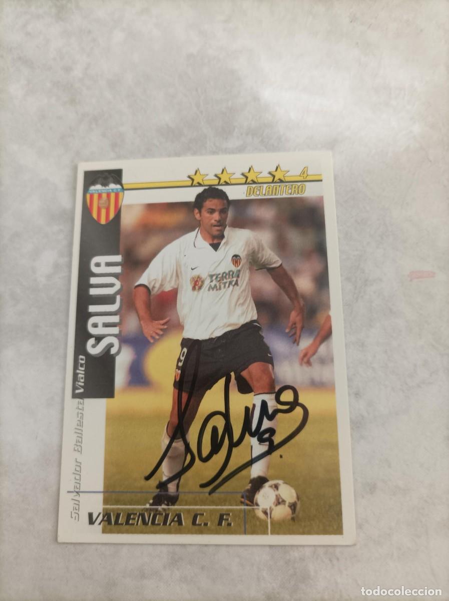 Cromos de Futebol: Cromo futbol firmado Salva