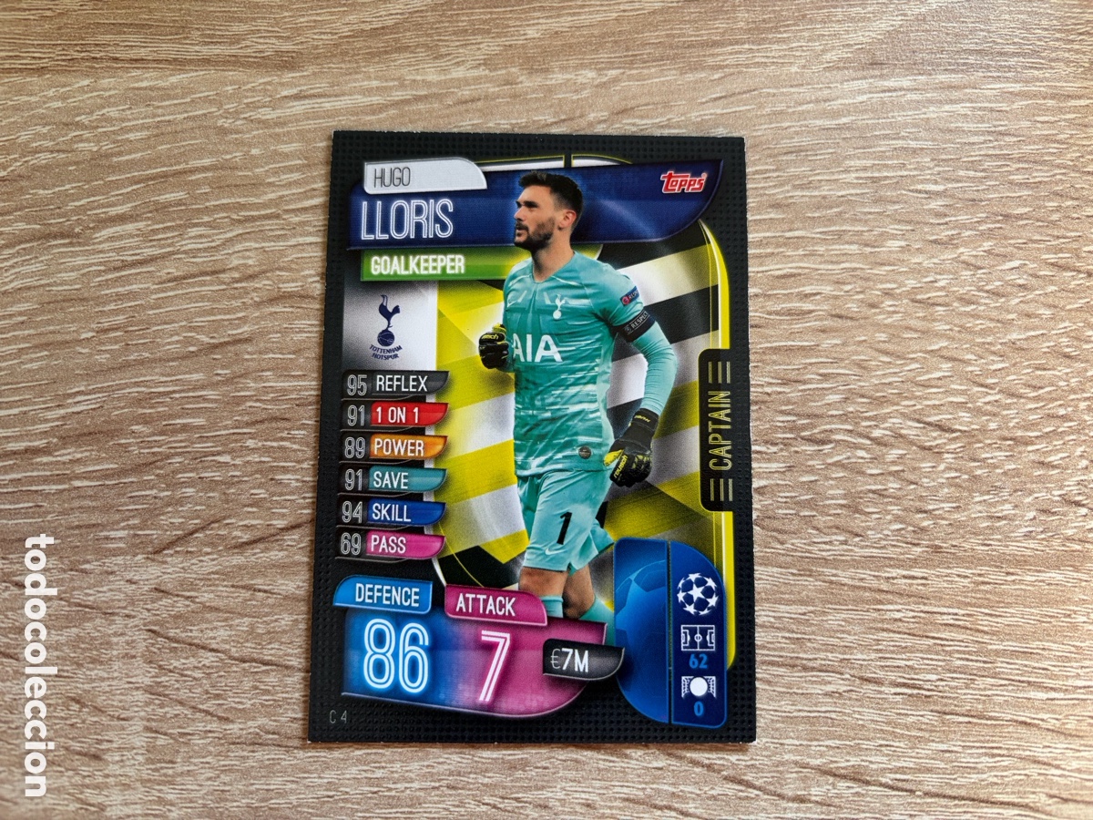 Cromos de f&uacute;tbol: C4 LLORIS CAPTAIN MATCH ATTAX FUTBOL TOPPS 2019 2020 19 20 TOTTENHAM