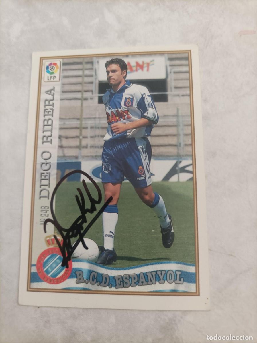Cromos de f&uacute;tbol: Cromo futbol firmado Diego Ribera