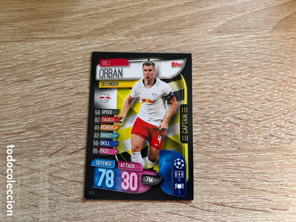 Cromos de f&uacute;tbol: C11 WILLI ORBAN CAPTAIN MATCH ATTAX FUTBOL TOPPS 2019 2020 19 20 RB LEIPZIG