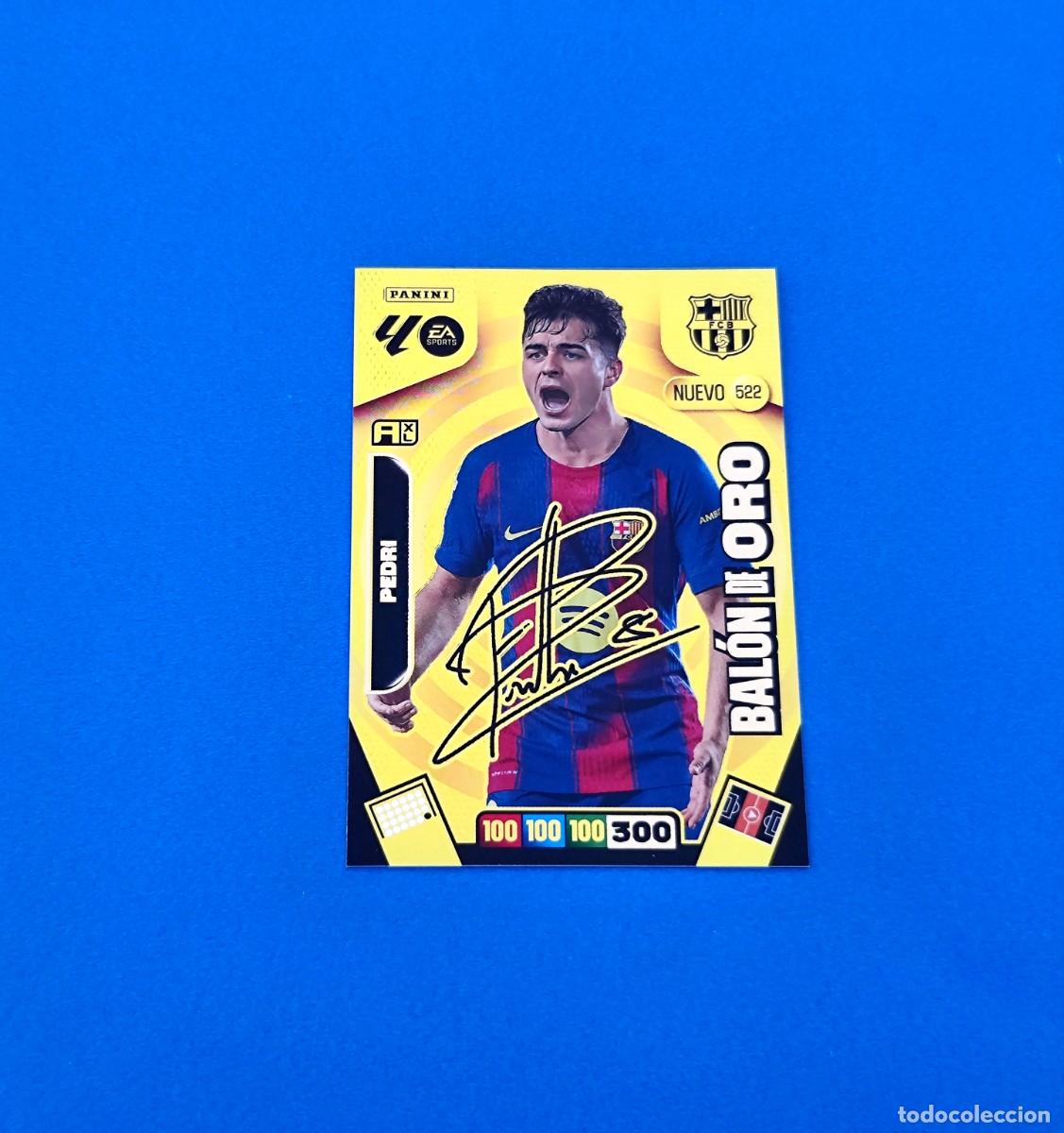 Cromos de f&uacute;tbol: Adrenalyn 2025 2026 / 25 26 Nuevo Bal&oacute;n de Oro Pedri firmada 522 Barcelona