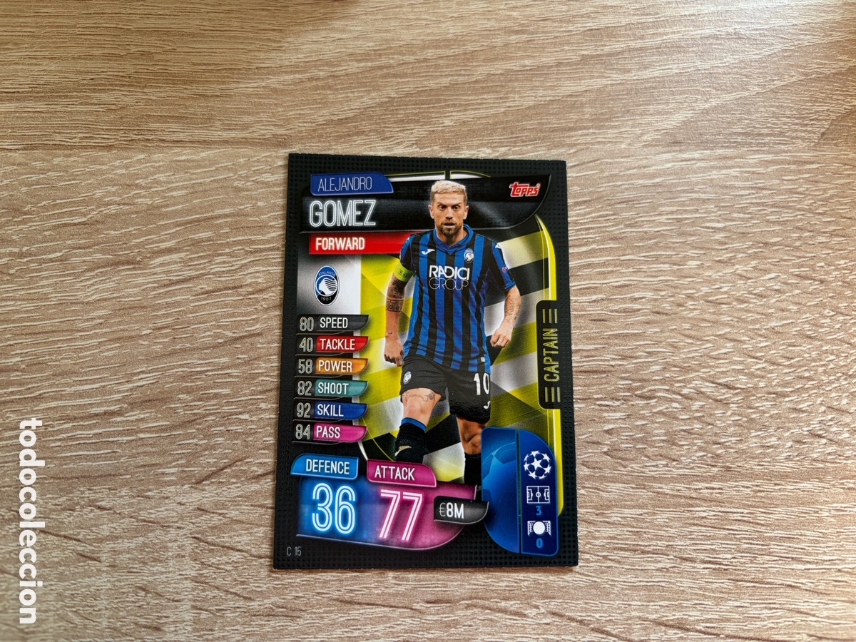Cromos de f&uacute;tbol: C15 ALEJANDRO GOMEZ CAPTAIN MATCH ATTAX FUTBOL TOPPS 2019 2020 19 20 ATALANTA