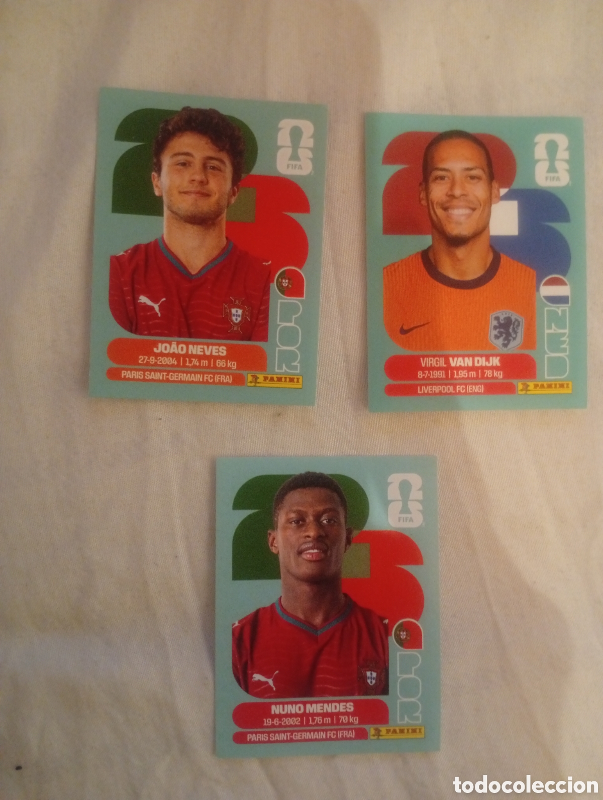 Cromos de f&uacute;tbol: 3 cromos del mundial 2026