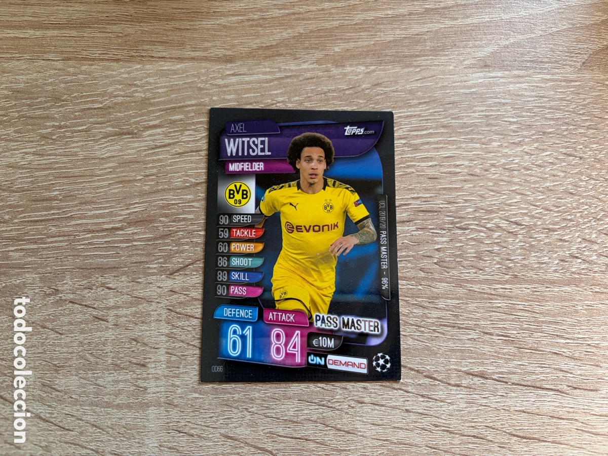 Figurine di Calcio: OD66 AXEL WITSEL PASS MASTER ON DEMAND MATCH ATTAX FUTBOL TOPPS 2019 2020 19 20 BORUSSIA DORTMUND