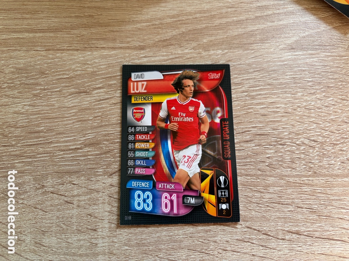 Figurine di Calcio: SU68 DAVID LUIZ SQUAD UPDATE MATCH ATTAX FUTBOL TOPPS 2019 2020 19 20 ARSENAL