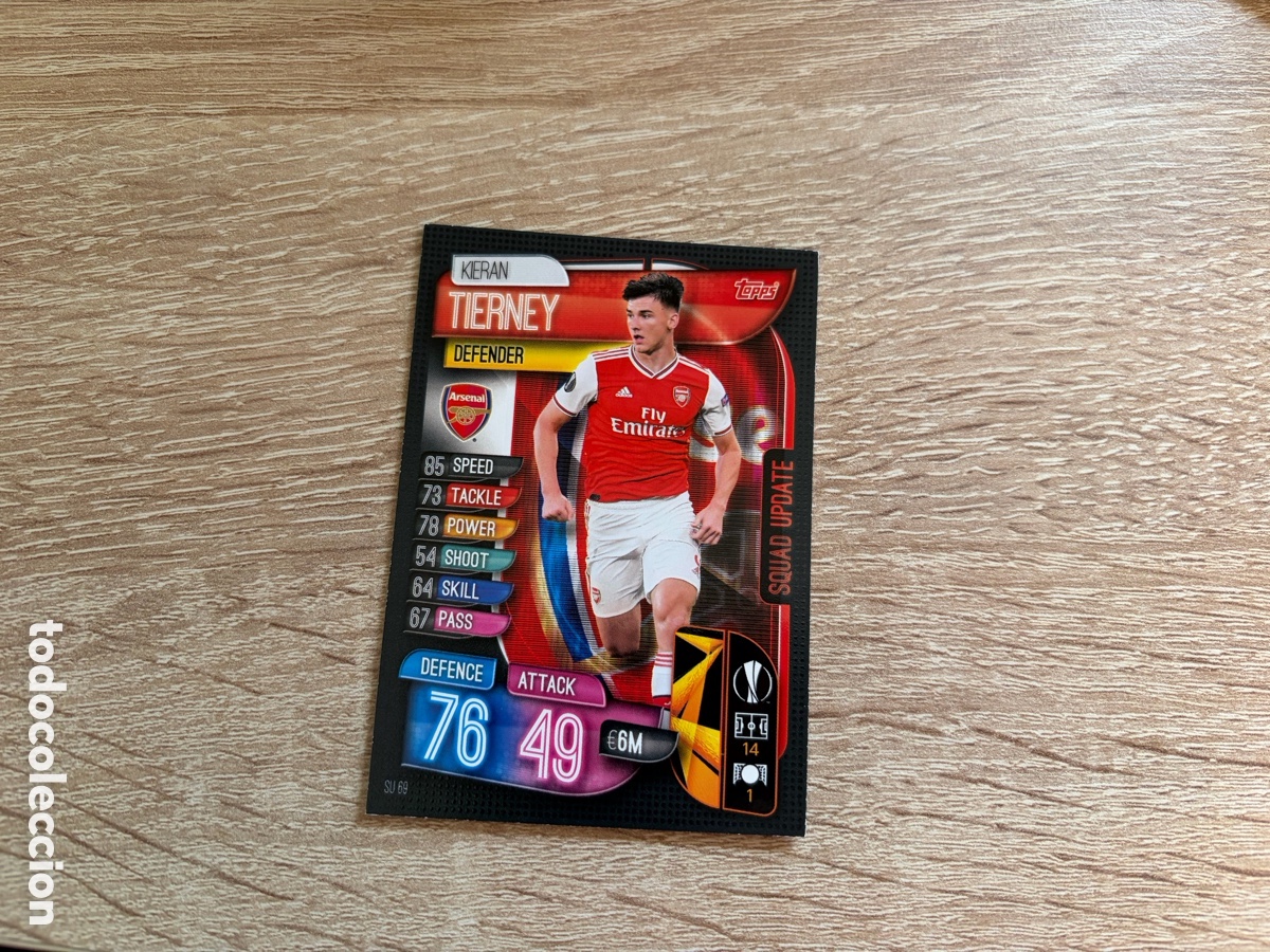 Cromos de f&uacute;tbol: SU69 KIERAN TIERNEY SQUAD UPDATE MATCH ATTAX FUTBOL TOPPS 2019 2020 19 20 ARSENAL
