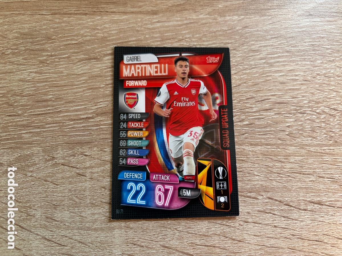 Cromos de f&uacute;tbol: SU71 GABRIEL MARTINELLI SQUAD UPDATE MATCH ATTAX FUTBOL TOPPS 2019 2020 19 20 ARSENAL