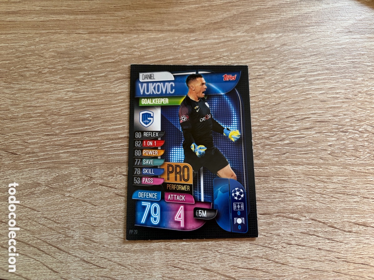 Cromos de f&uacute;tbol: PP20 DANIEL VUKOVIC PRO PERFORMER MATCH ATTAX FUTBOL TOPPS 2019 2020 19 20 GENK
