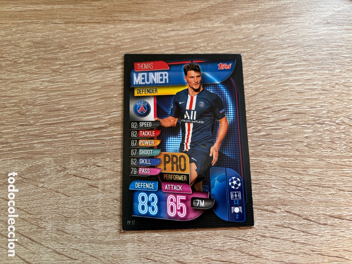Cromos de f&uacute;tbol: PP17 THOMAS MEUNIER PRO PERFORMER MATCH ATTAX FUTBOL TOPPS 2019 2020 19 20 PSG PARIS SAINT GERMAIN