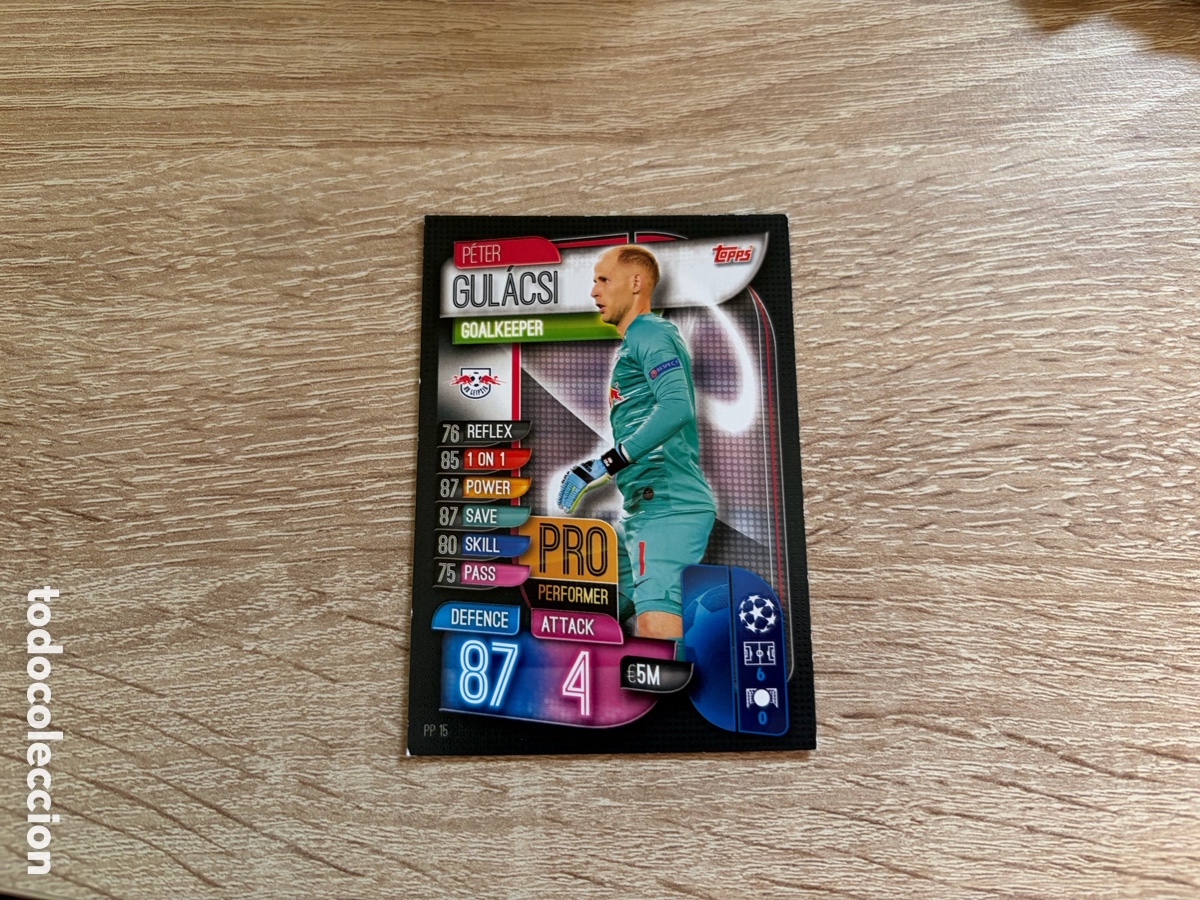 Cromos de f&uacute;tbol: PP15 P&Eacute;TER GUL&Aacute;CSI PRO PERFORMER MATCH ATTAX FUTBOL TOPPS 2019 2020 19 20 RB LEIPZIG