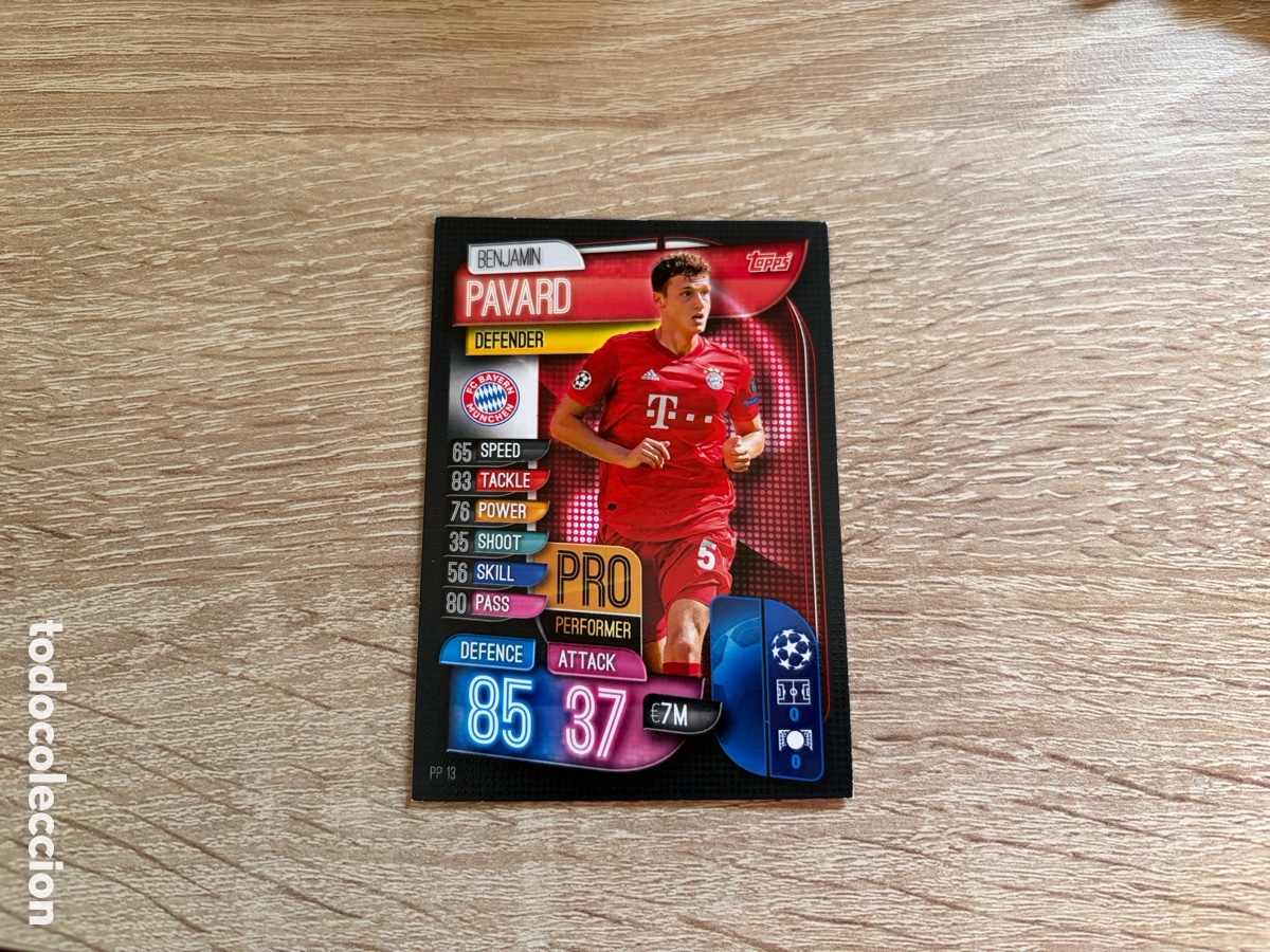 Cromos de f&uacute;tbol: PP13 BENJAMIN PAVARD PRO PERFORMER MATCH ATTAX FUTBOL TOPPS 2019 2020 19 20 BAYERN MUNCHEN