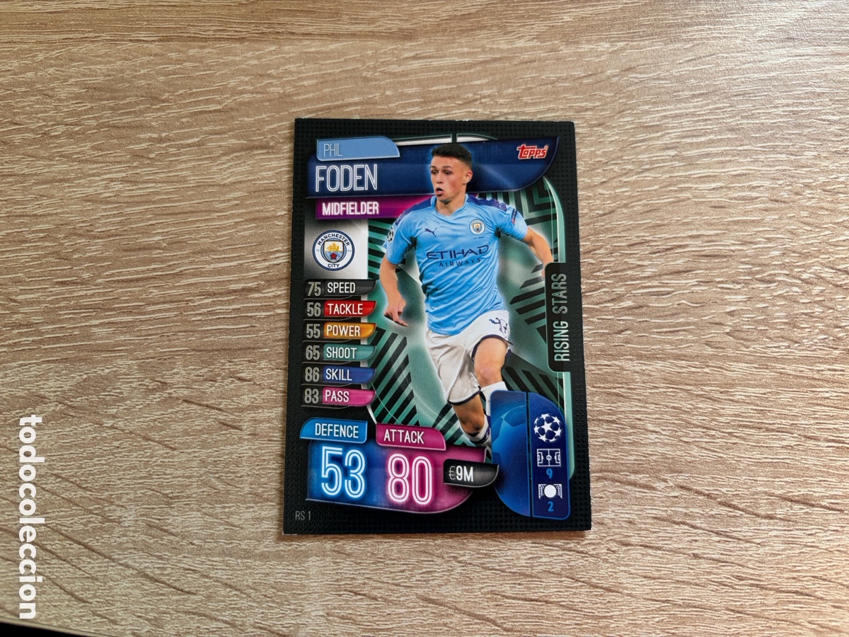 Cromos de f&uacute;tbol: RS1 PHIL FODEN RISING STARS MATCH ATTAX FUTBOL TOPPS 2019 2020 19 20 MANCHESTER CITY