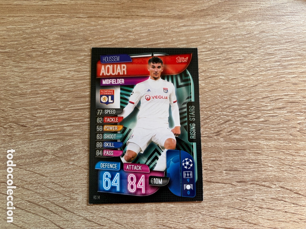Cromos de f&uacute;tbol: RS14 HOUSSEM AOUAR RISING STARS MATCH ATTAX FUTBOL TOPPS 2019 2020 19 20 OLYMPIQUE LYONNAIS